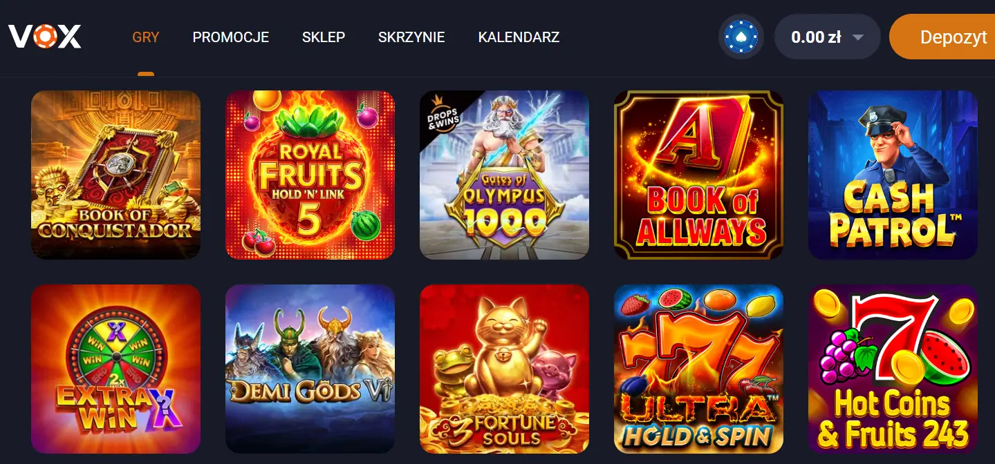 VOX Casino Rok założenia: 2024 Minimalny depozyt: 20 zł VOX Casino Rok założenia: 2024 Minimalny depozyt: 20 zł